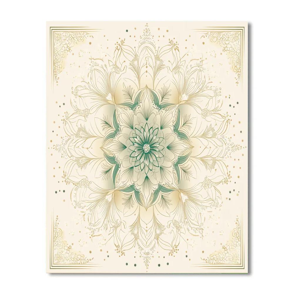 Alphonse Mucha Inspired Celestial Botanic Mandala DIY paint by numbers