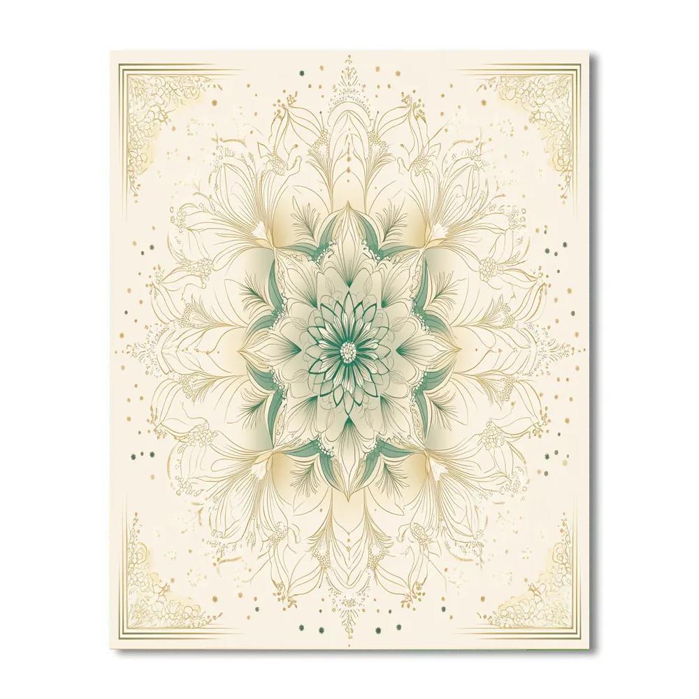 Alphonse Mucha Inspired Celestial Botanic Mandala DIY paint by numbers