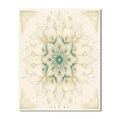 Alphonse Mucha Inspired Celestial Botanic Mandala DIY paint by numbers