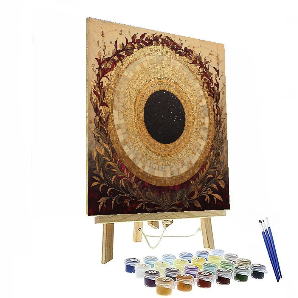 Gustav Klimt Inspired Eclipse Garden Of Pure Geometry Number painting