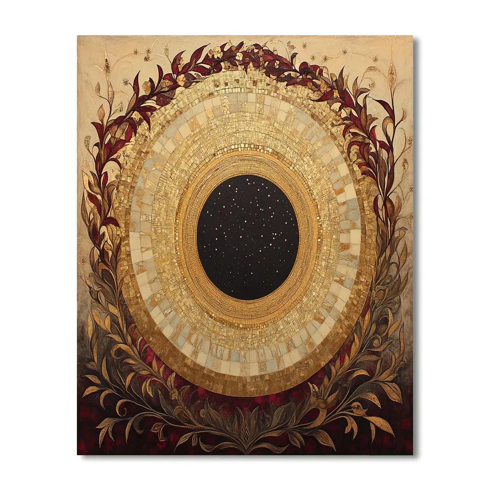 Gustav Klimt Inspired Eclipse Garden Of Pure Geometry Number painting