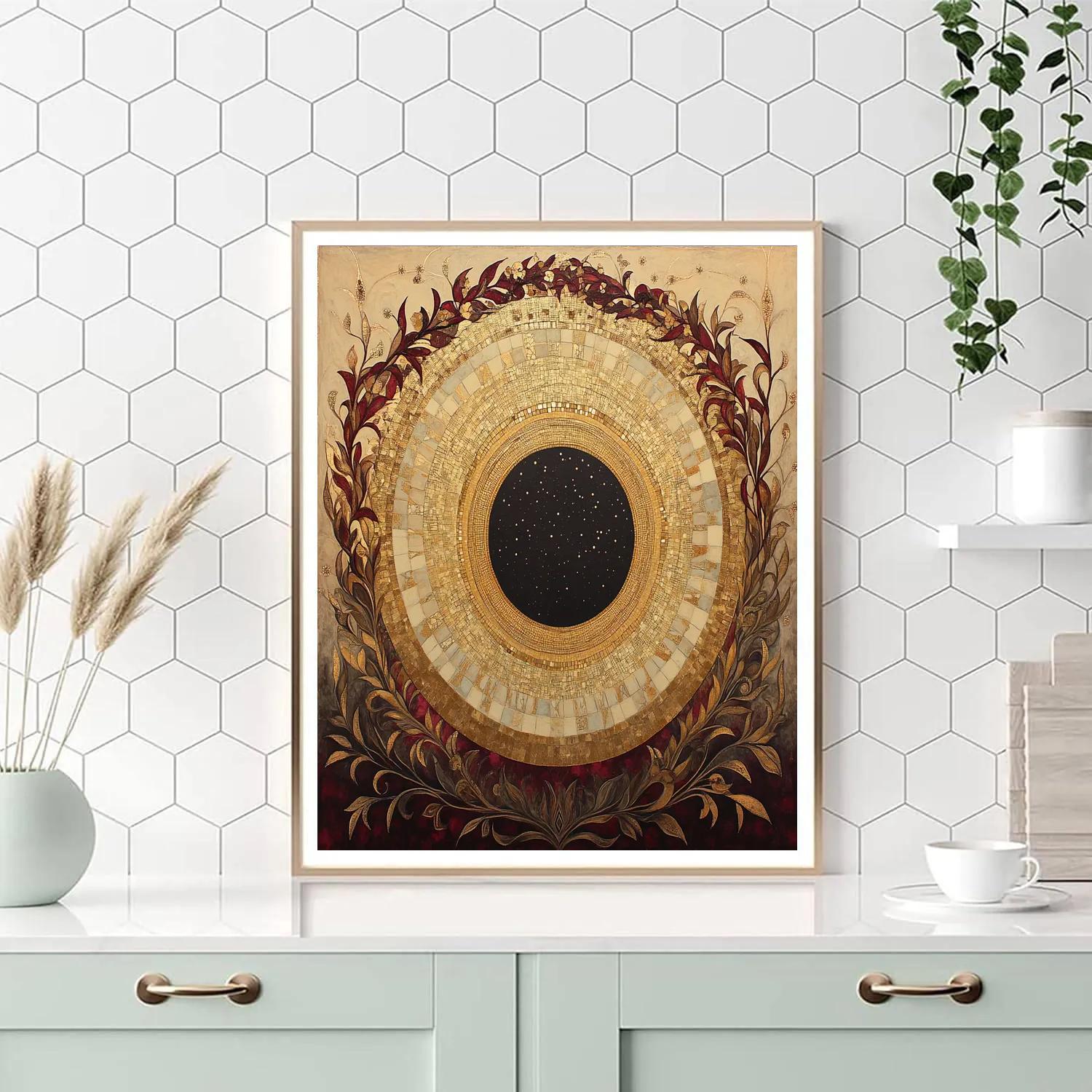 Gustav Klimt Inspired Eclipse Garden Of Pure Geometry Number painting