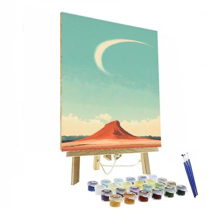 Georgia O’Keeffe Inspired Comet Wind Over Red Mesa paint by color