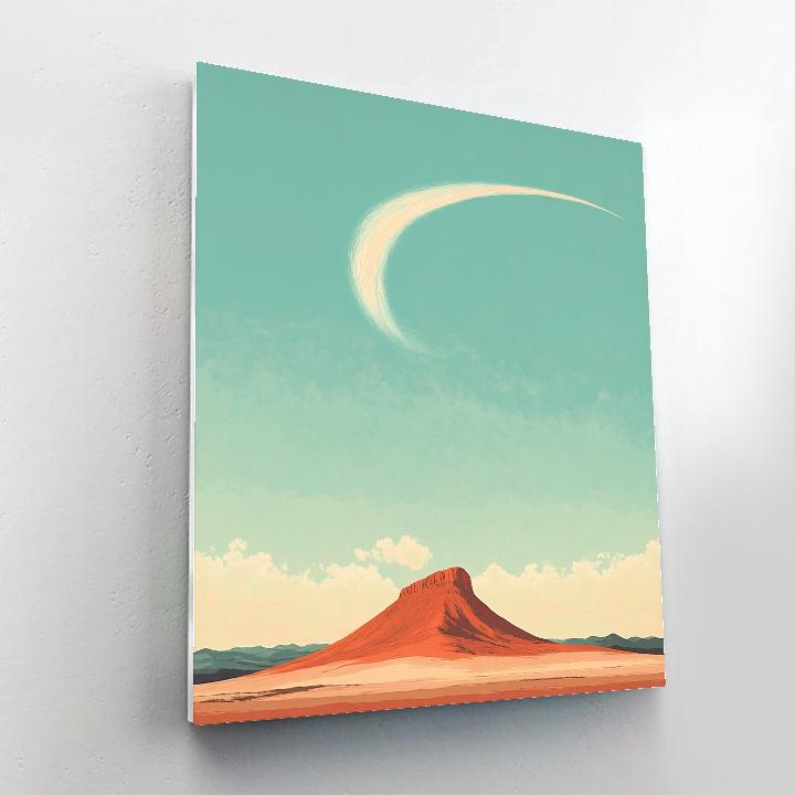 Georgia O’Keeffe Inspired Comet Wind Over Red Mesa paint by color