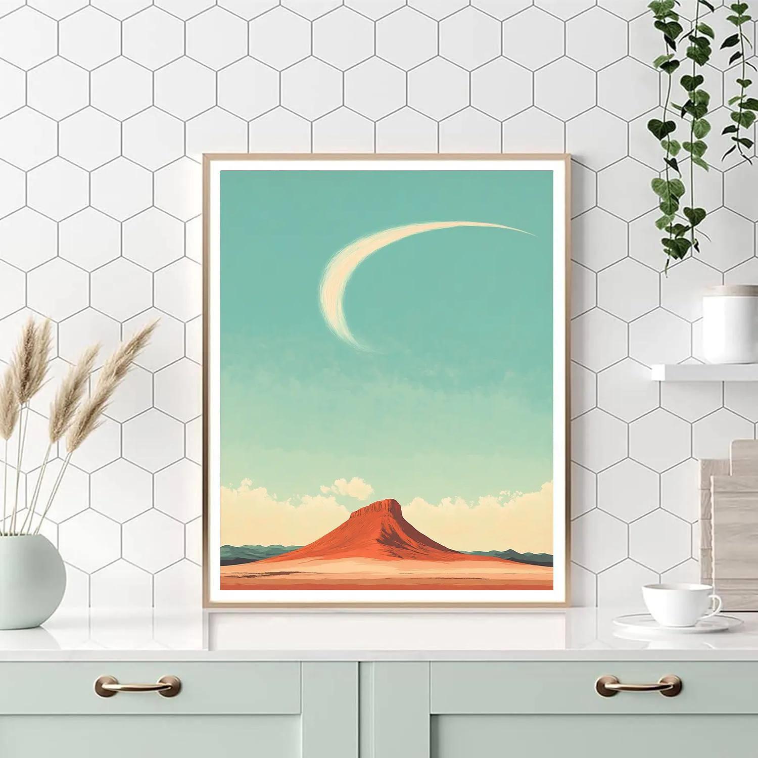 Georgia O’Keeffe Inspired Comet Wind Over Red Mesa paint by color