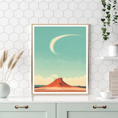 Georgia O’Keeffe Inspired Comet Wind Over Red Mesa paint by color