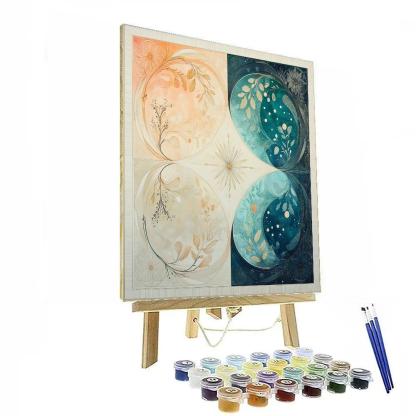 Alphonse Mucha Inspired Seasons Of Auroral Harmony painting number kit