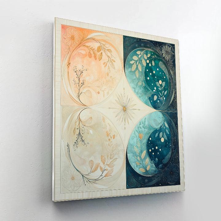 Alphonse Mucha Inspired Seasons Of Auroral Harmony painting number kit