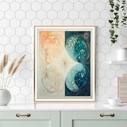 Alphonse Mucha Inspired Seasons Of Auroral Harmony painting number kit