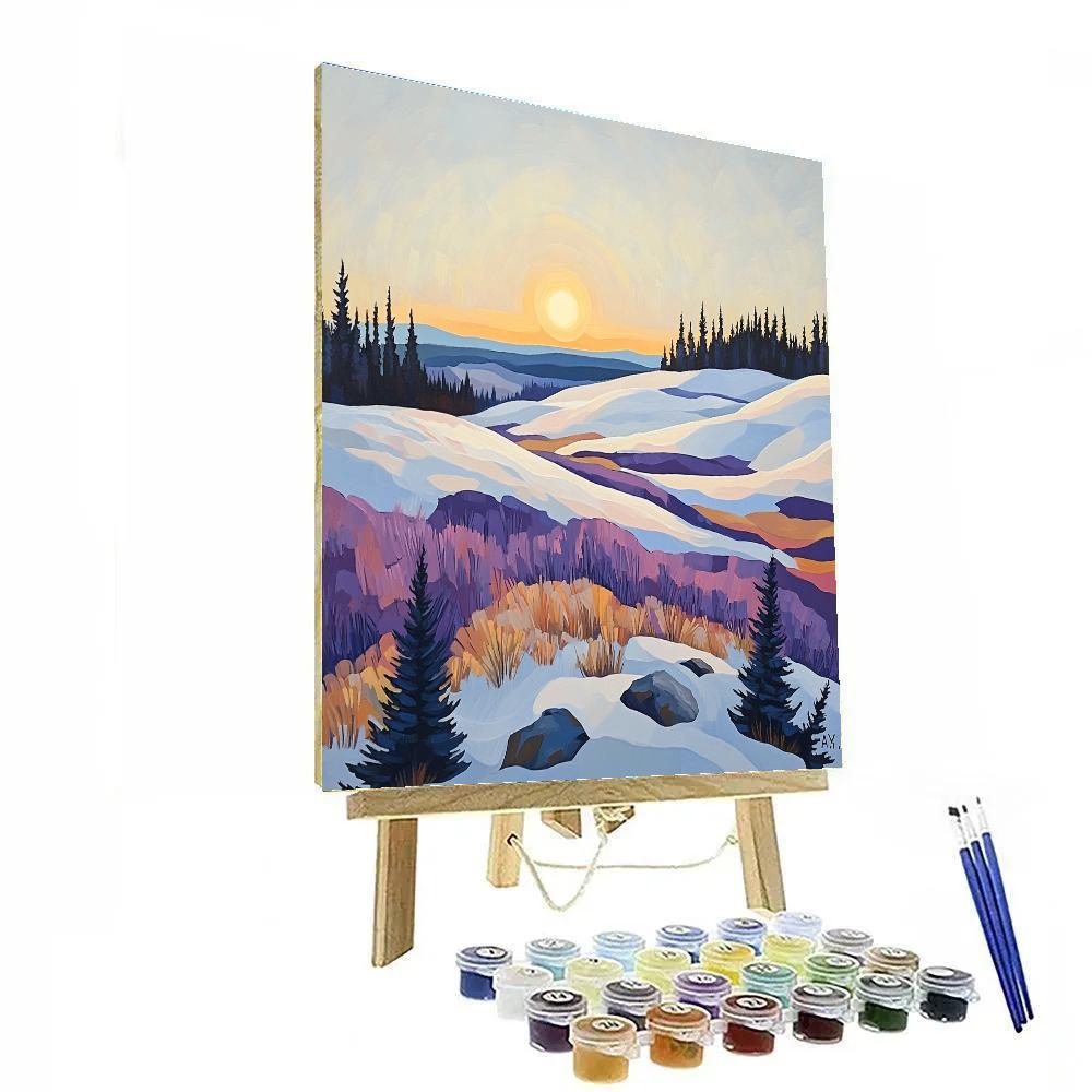 A.Y. Jackson Inspired Sun Halo On Wind Scoured Tundra paint by color