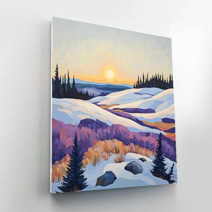 A.Y. Jackson Inspired Sun Halo On Wind Scoured Tundra paint by color