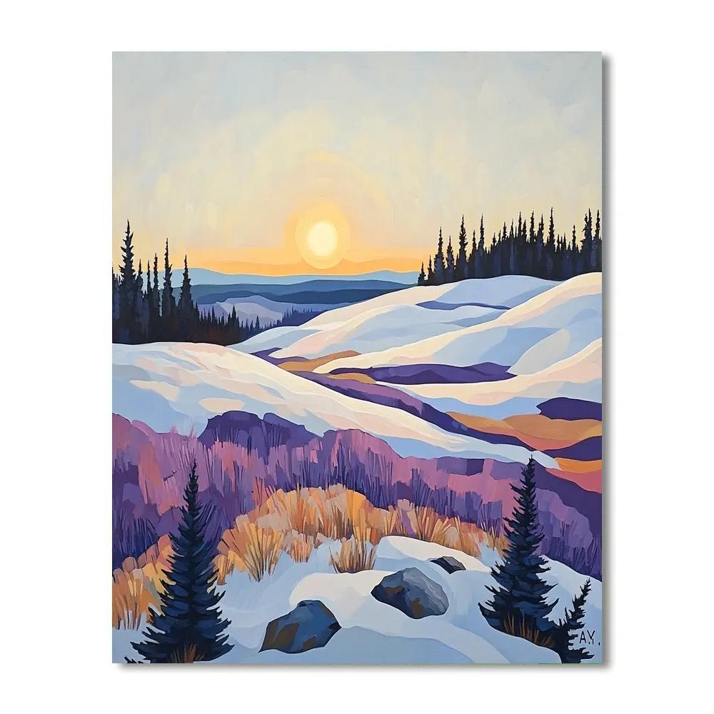 A.Y. Jackson Inspired Sun Halo On Wind Scoured Tundra paint by color