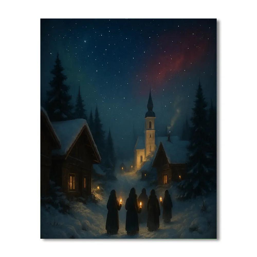 Christmas Midnight Carol Christmas Paint by numbers art