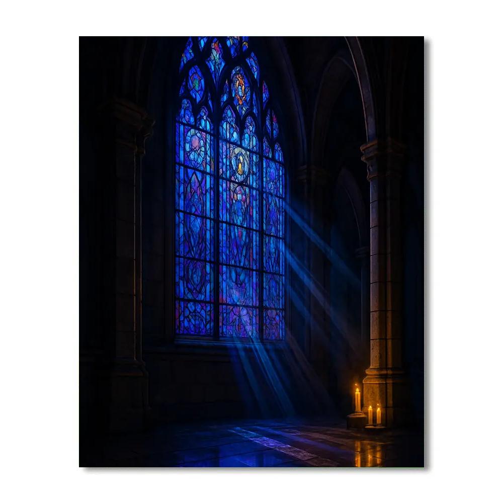 Stained Glass Cathedral Glow Stained Glass Paint by numbers kits