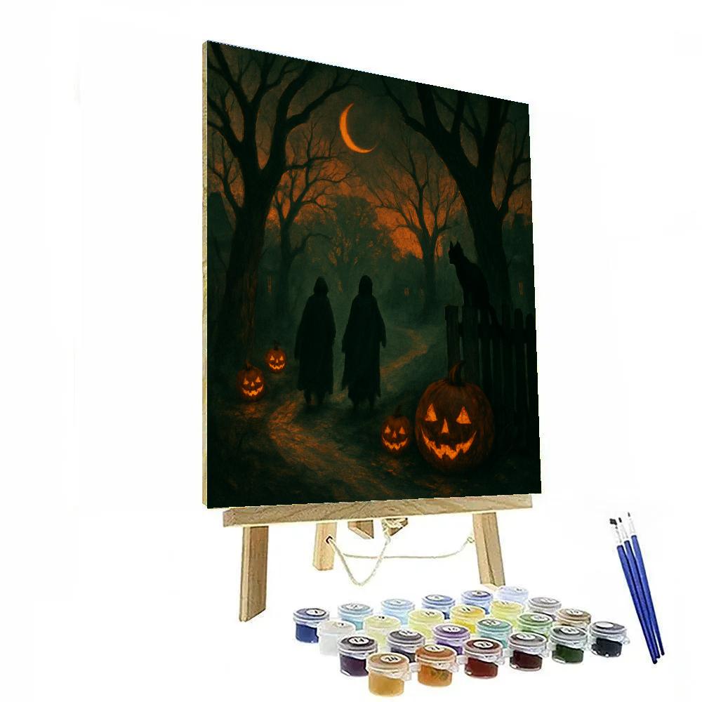 Halloween Lantern Walk Halloween Number painting