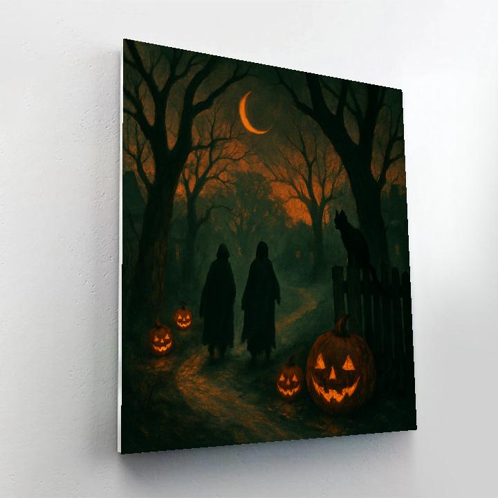 Halloween Lantern Walk Halloween Number painting
