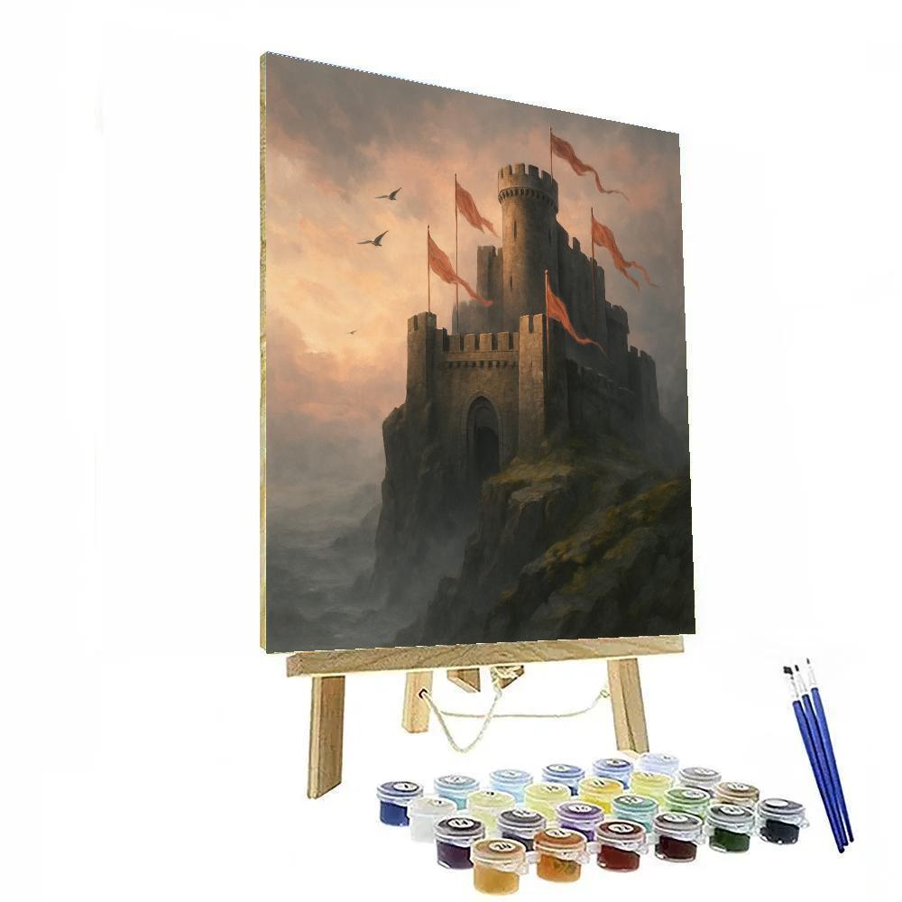 Castle Dawn Keep Castle paint by numbers