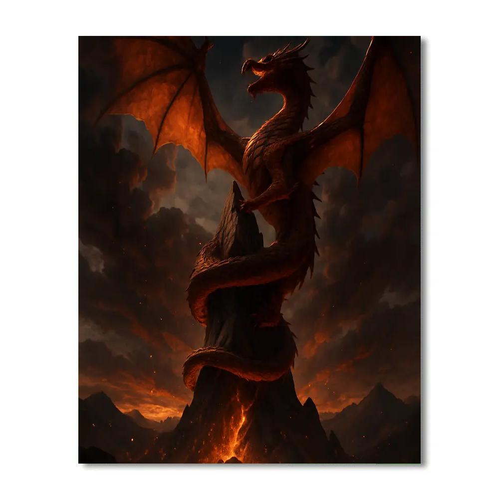 Dragon Skyfire Ascent Dragon paint by number