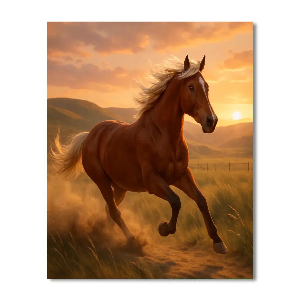 Horse Windtrail Gallop Horse Painting by numbers kit