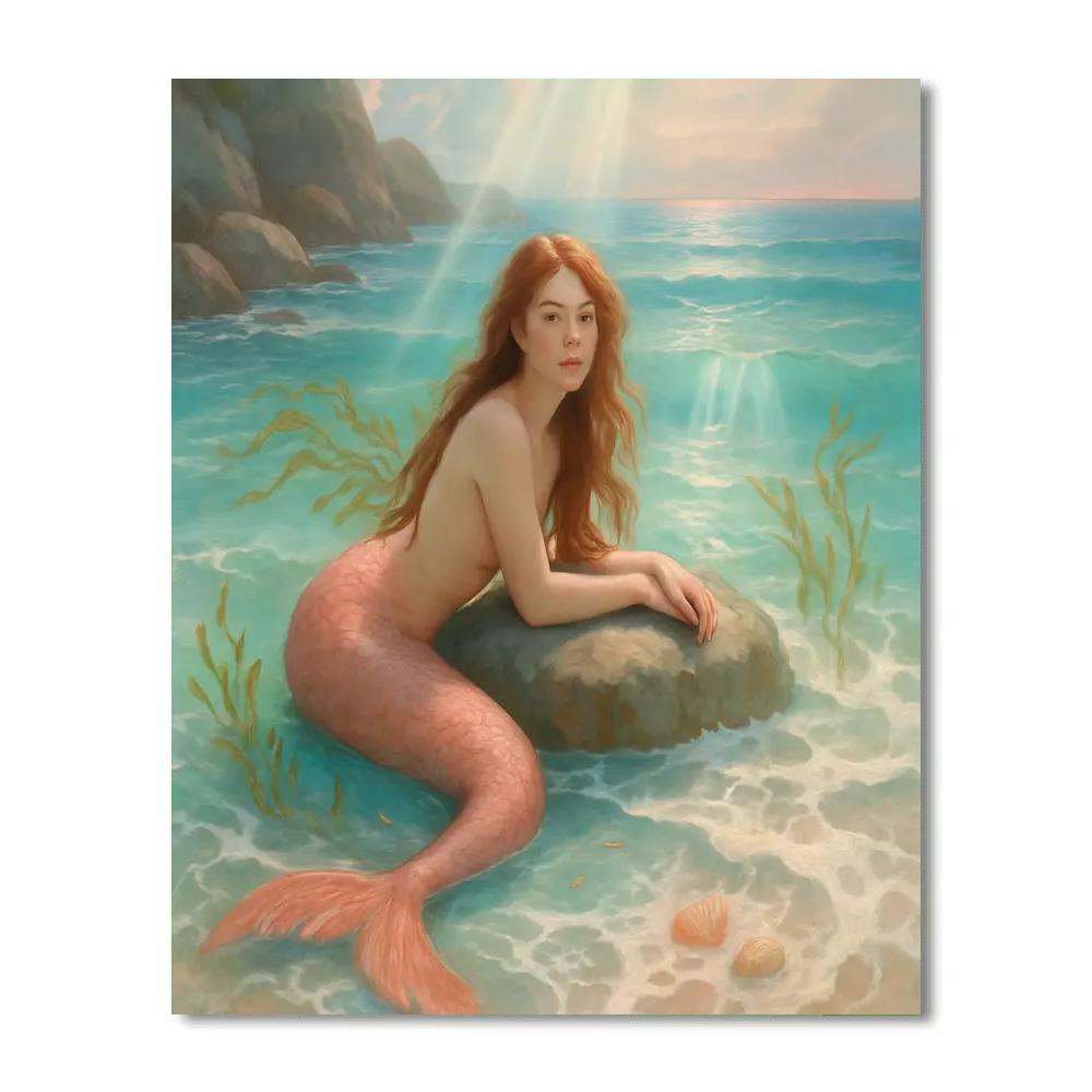 Mermaid Tidal Lullaby Mermaid paint by number