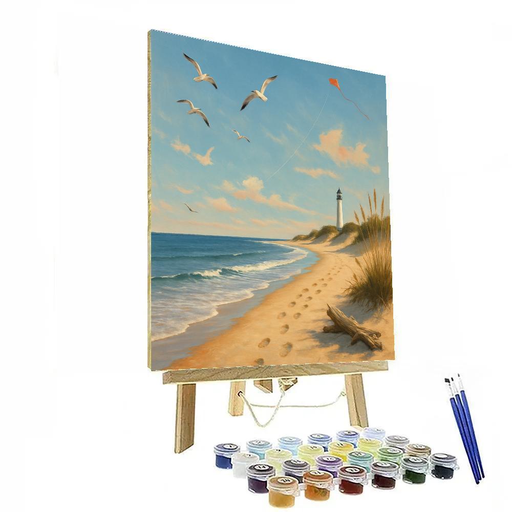 Beach Coral Horizon Beach Paint by numbers art