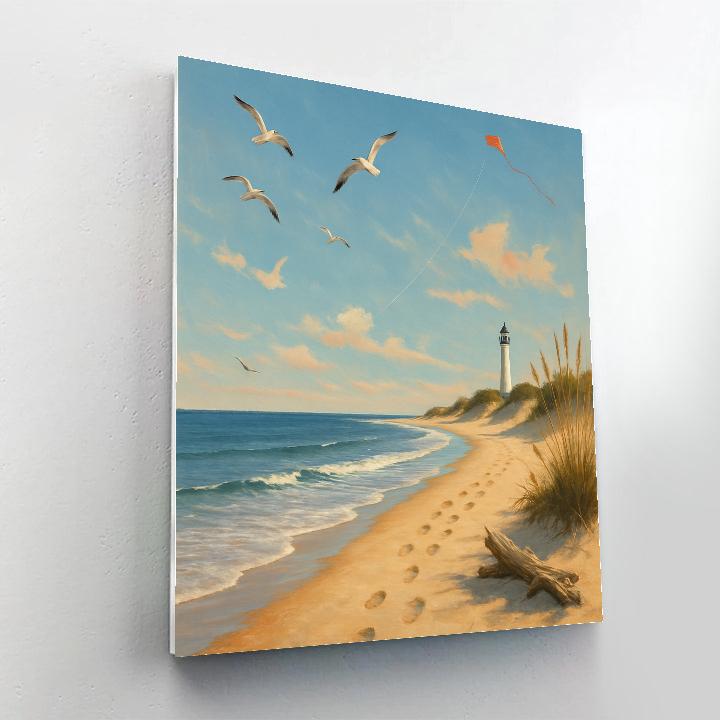 Beach Coral Horizon Beach Paint by numbers art