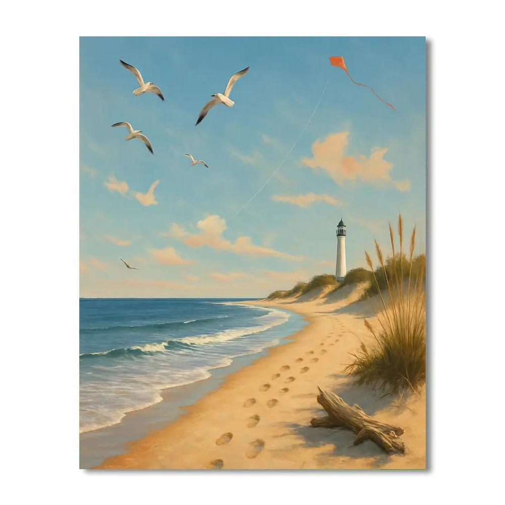 Beach Coral Horizon Beach Paint by numbers art