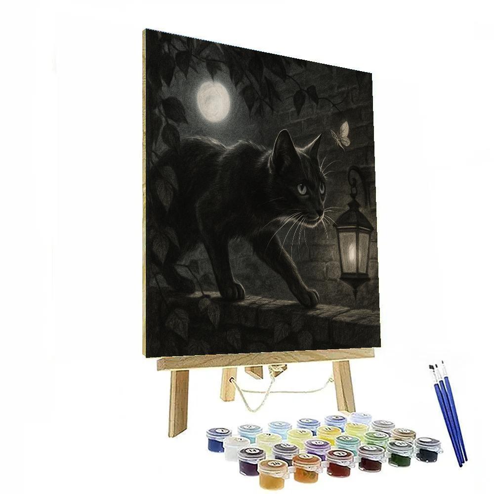 Cat Moonlit Prowl Cat Numbered painting kits