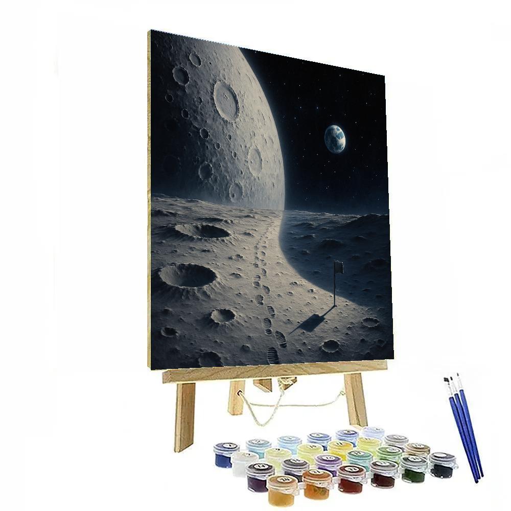 Moon Silver Mare Imbrium Moon DIY paint by numbers