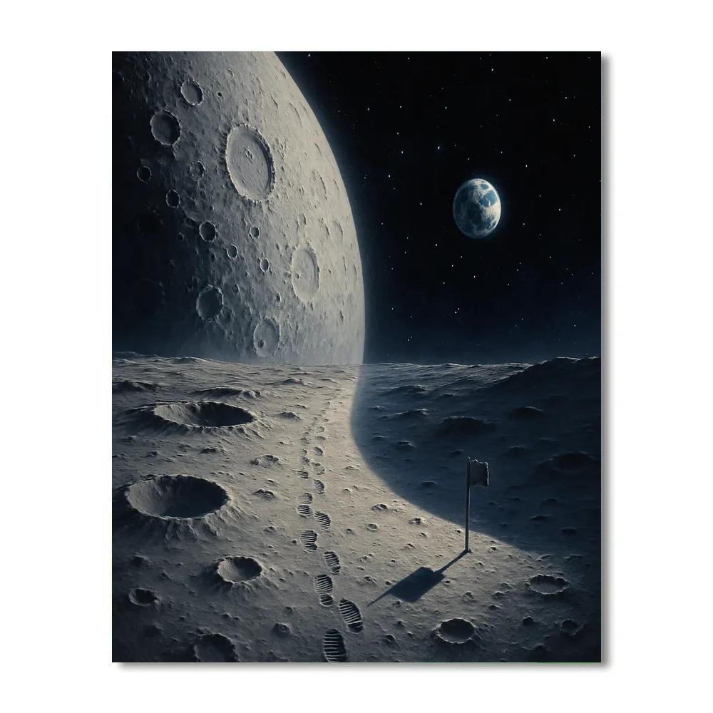 Moon Silver Mare Imbrium Moon DIY paint by numbers