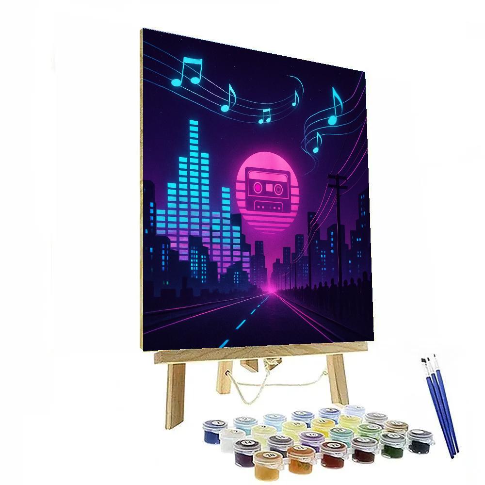 Music Neon City Rhythm Music paint by number
