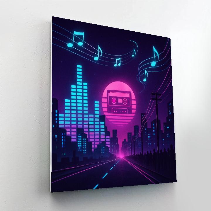 Music Neon City Rhythm Music paint by number