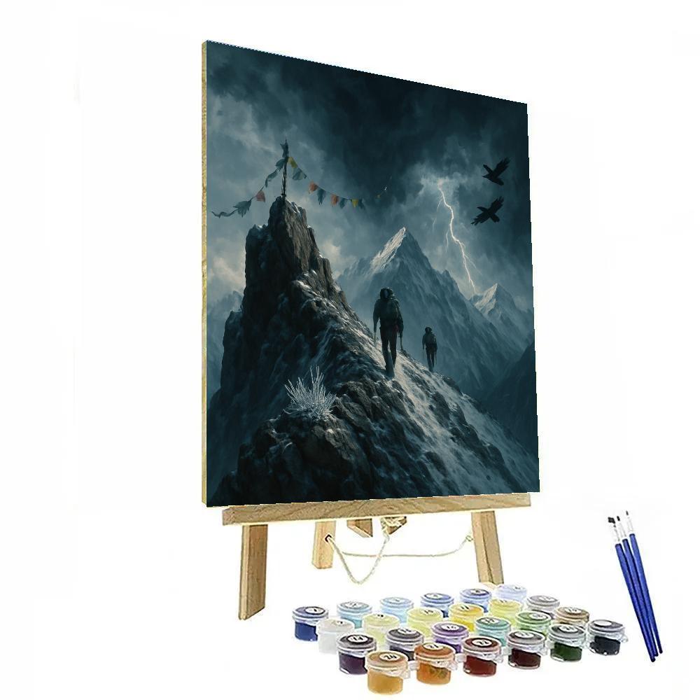 Mountain Stormlit Ridge Mountain Numbered painting kits