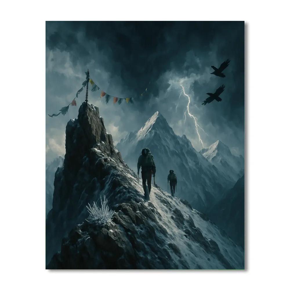 Mountain Stormlit Ridge Mountain Numbered painting kits