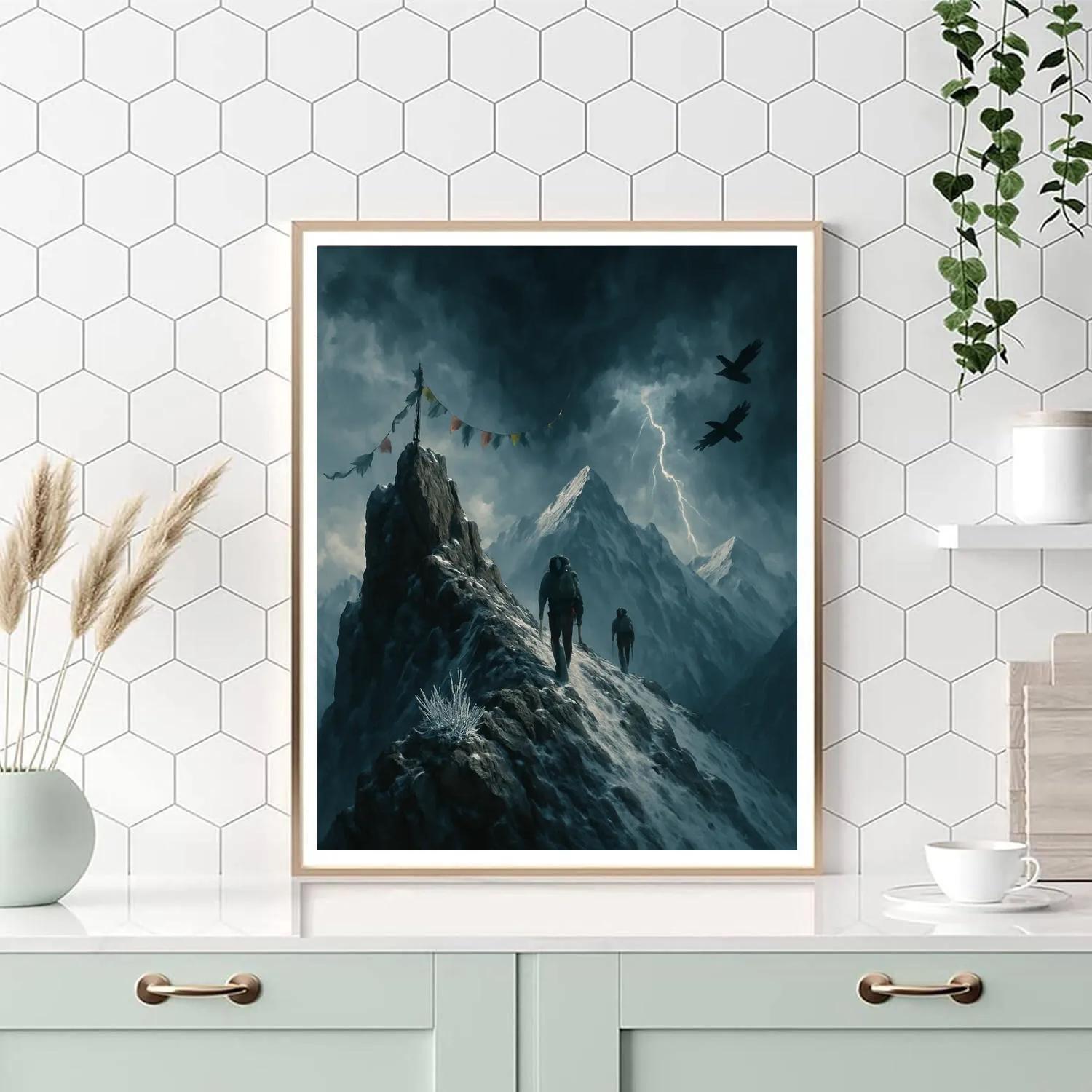 Mountain Stormlit Ridge Mountain Numbered painting kits