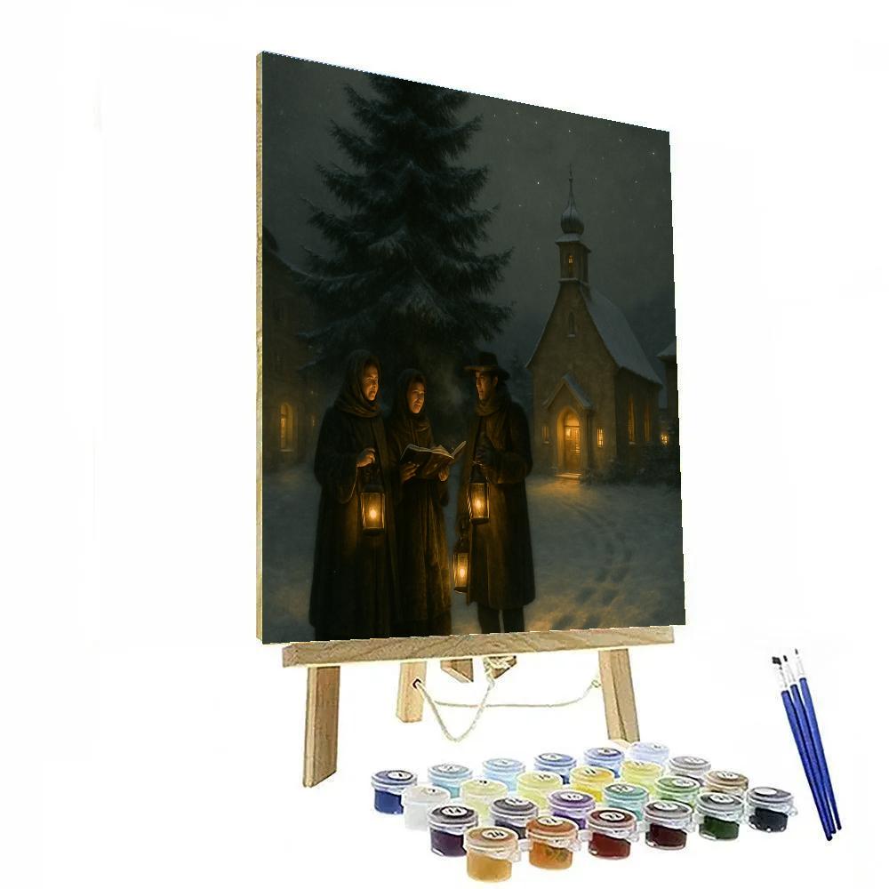 Christmas Starry Eve Carolers Christmas Number painting