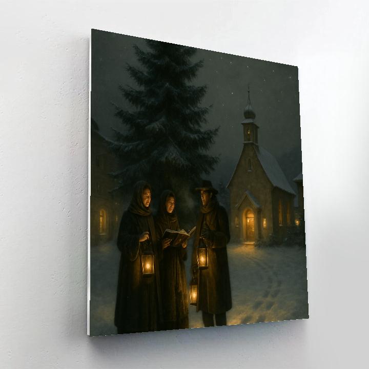 Christmas Starry Eve Carolers Christmas Number painting