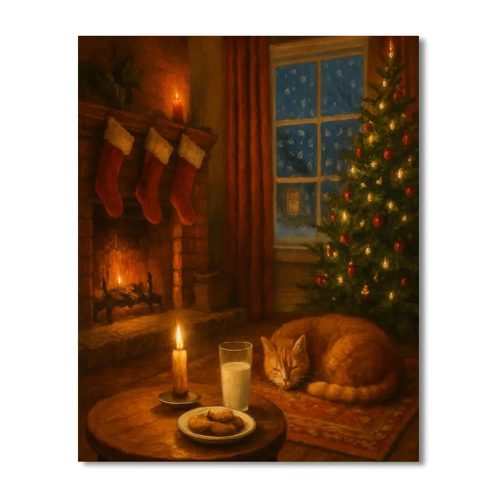 Christmas Hearth Glow Painting by numbers kit