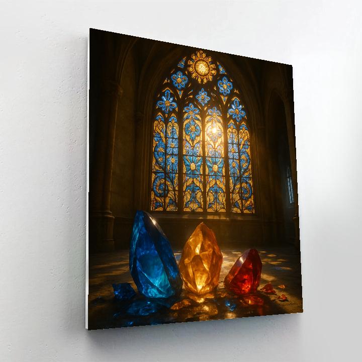 Stained Glass Sunrise Number painting