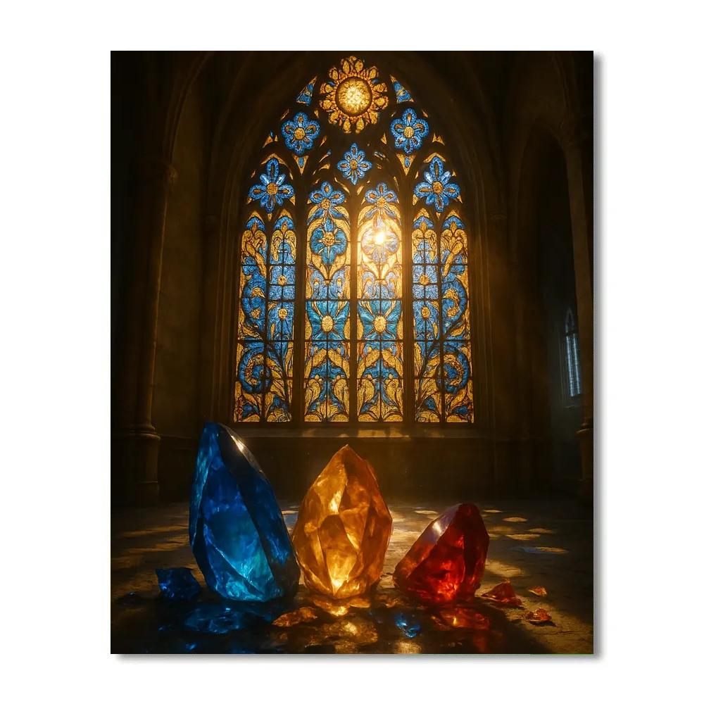 Stained Glass Sunrise Number painting