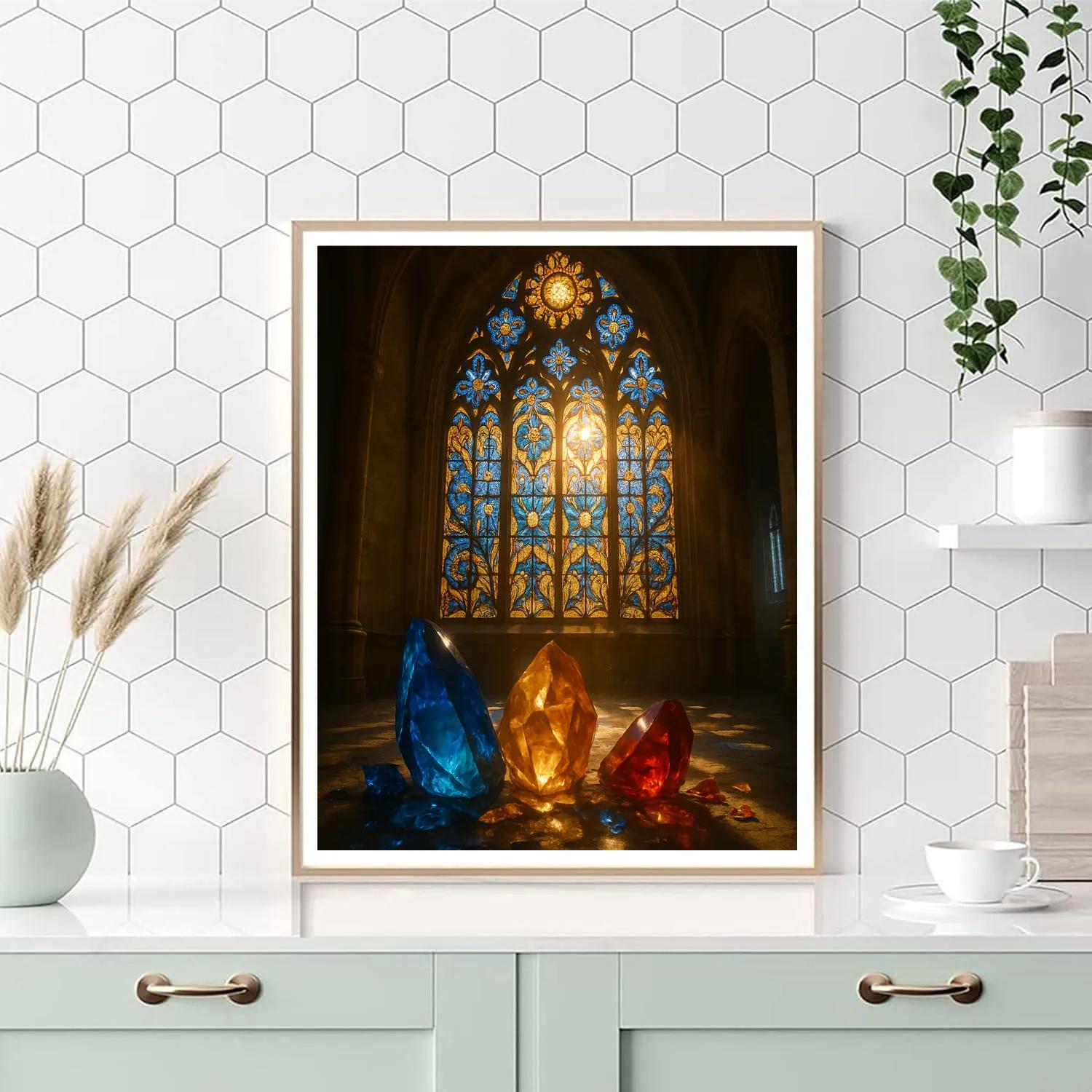 Stained Glass Sunrise Number painting