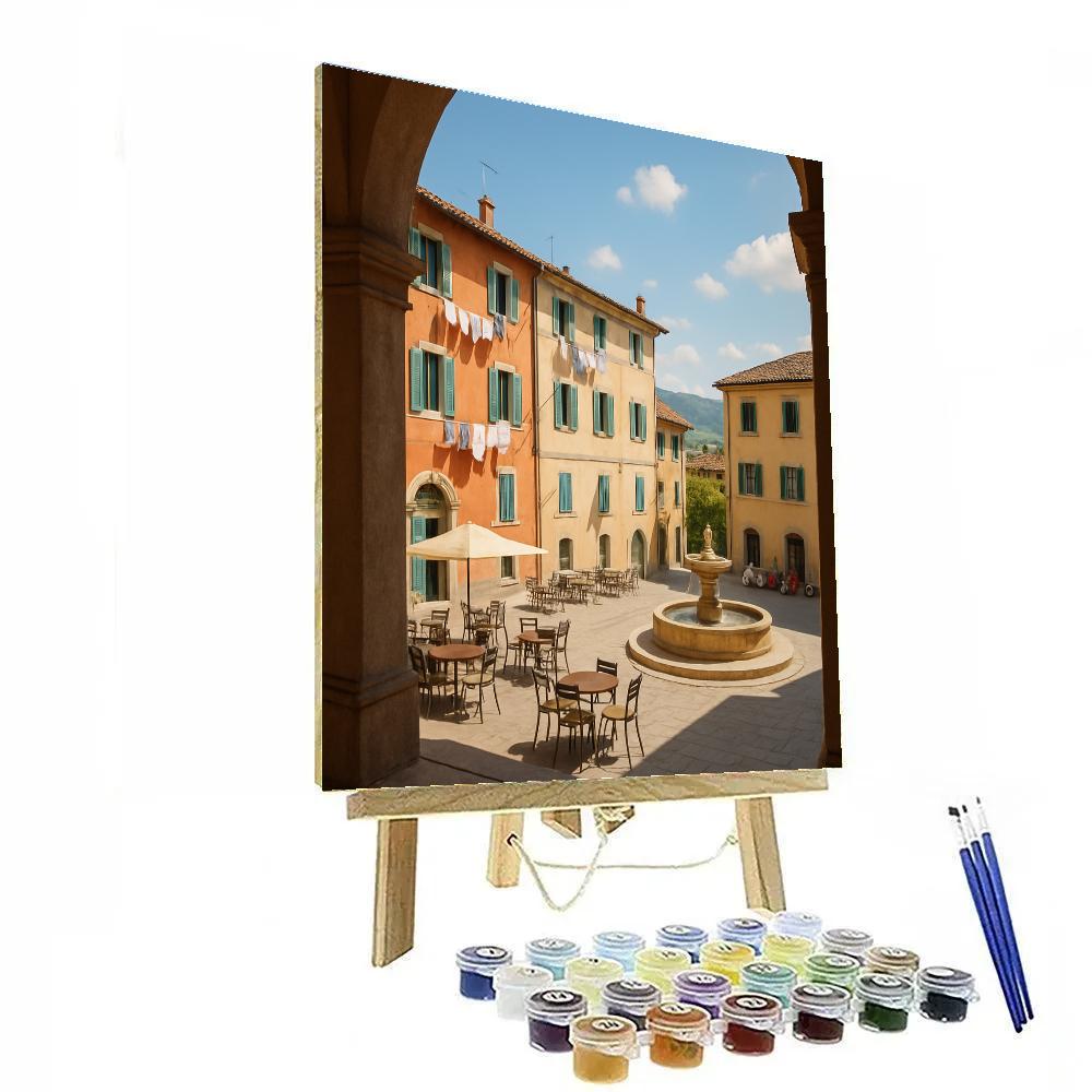 Italy Sunlit Piazza Painting by numbers kit