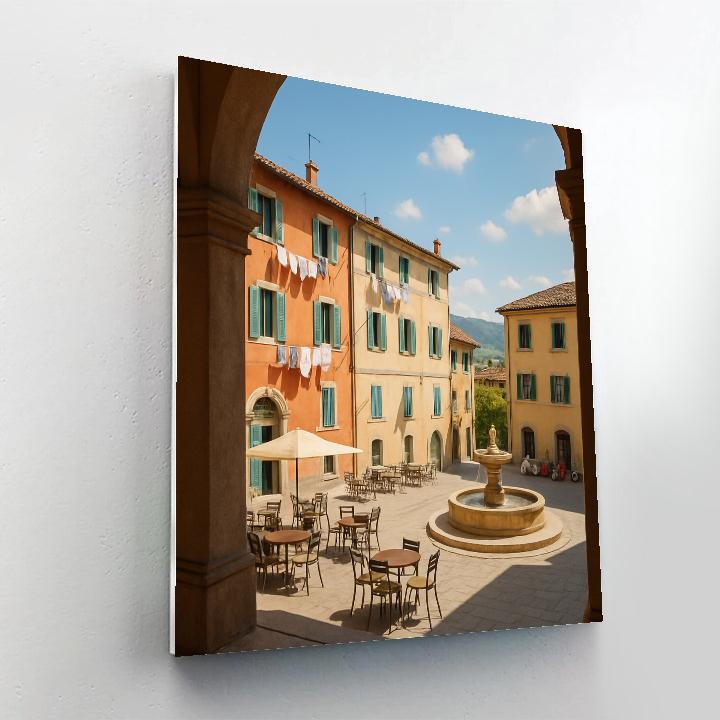 Italy Sunlit Piazza Painting by numbers kit