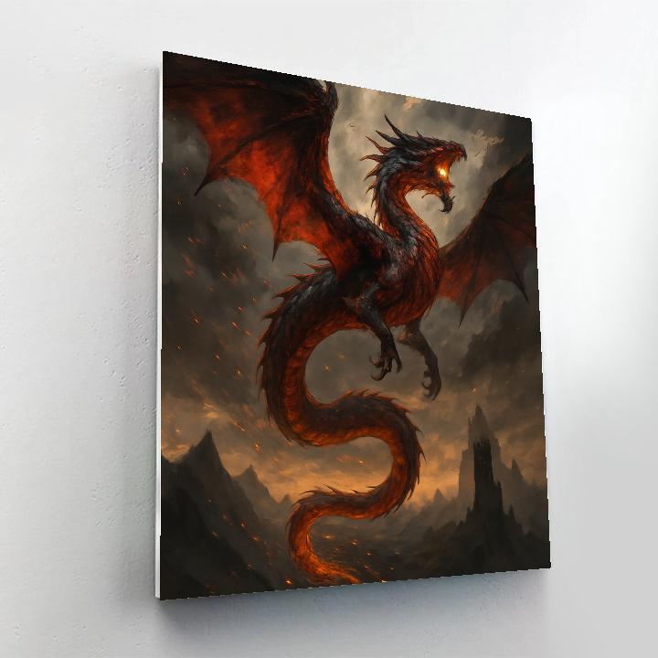 Dragon Ember Ascent Number painting
