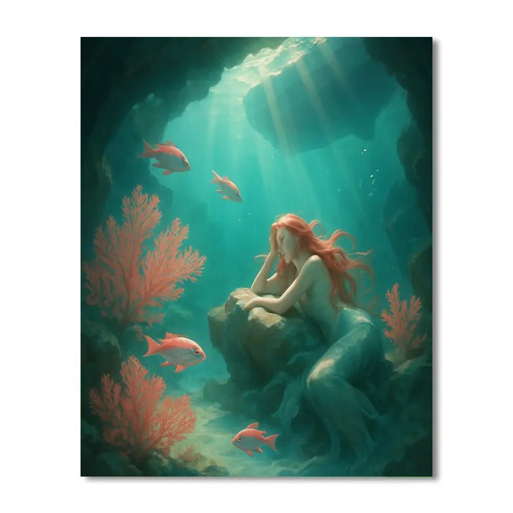 Mermaid Tidal Lullaby painting number kit