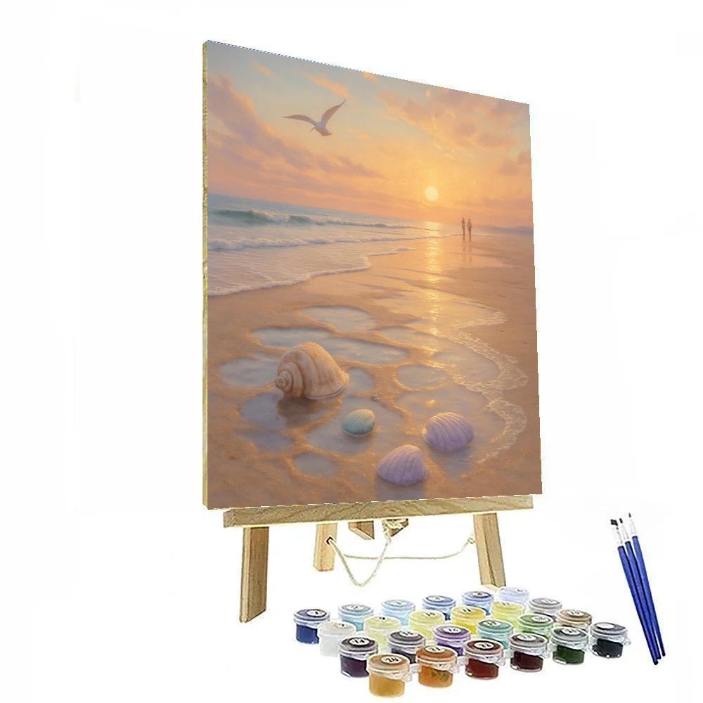Beach Golden Low Tide painting number kit