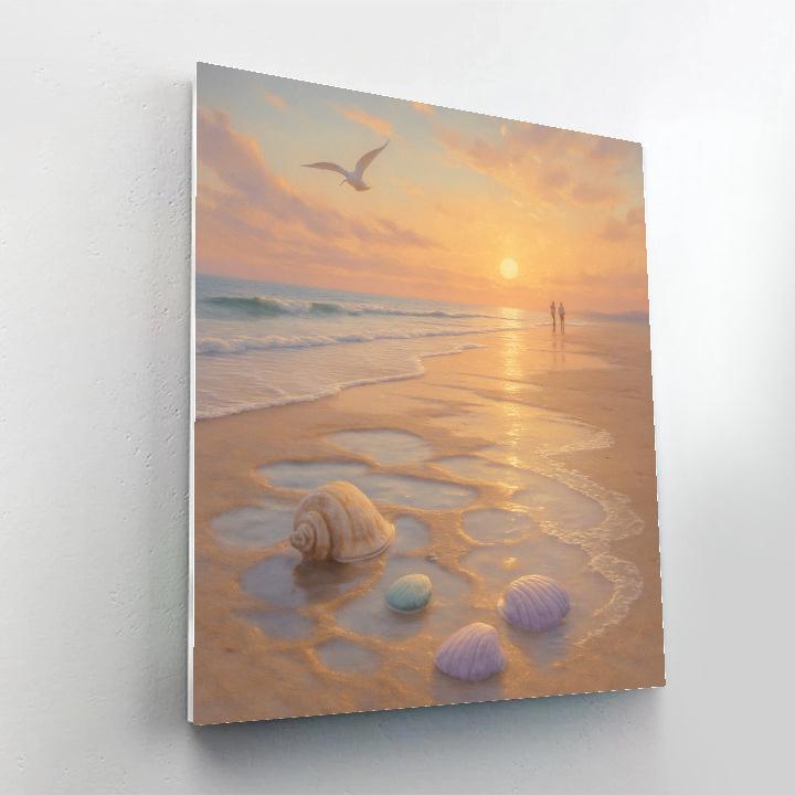 Beach Golden Low Tide painting number kit