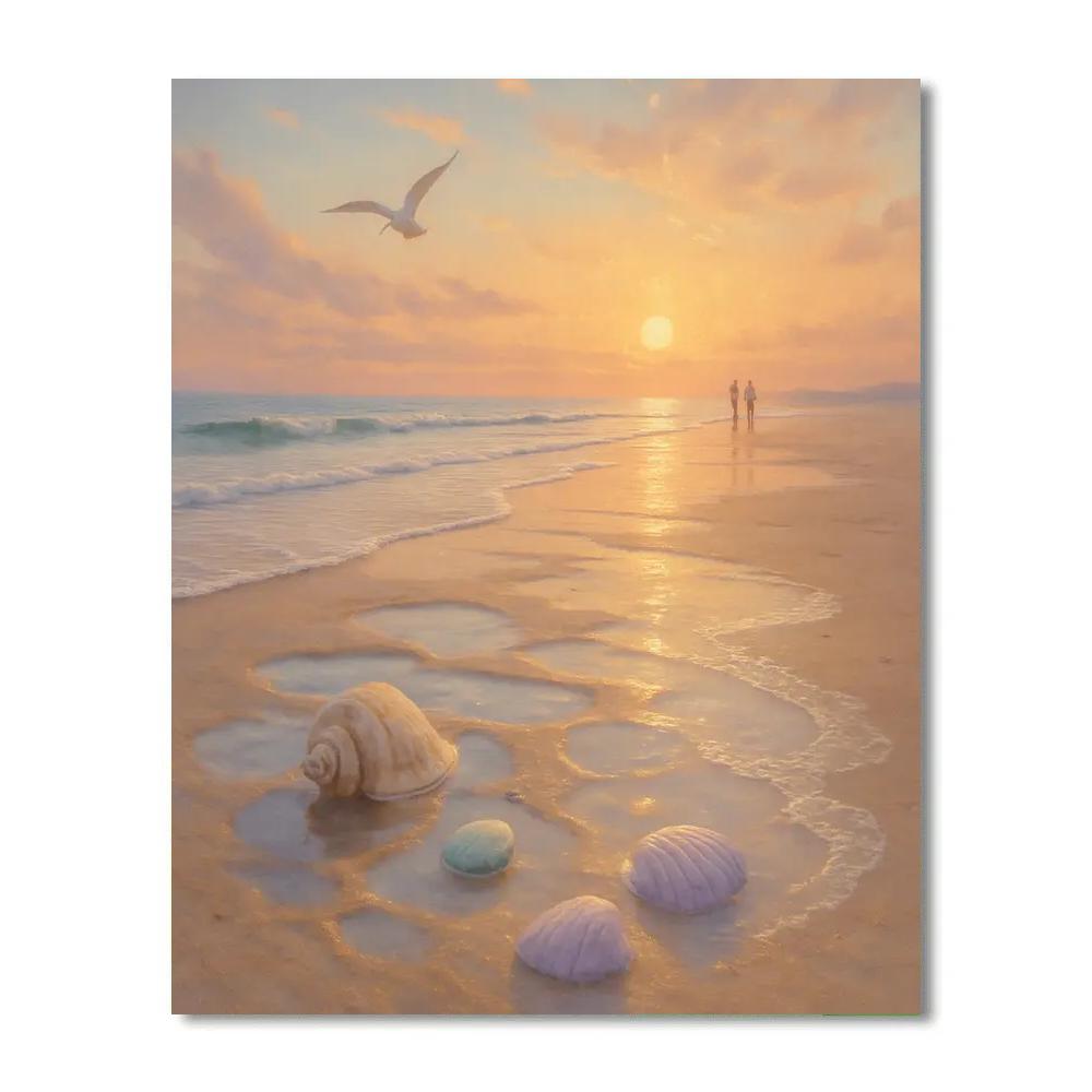 Beach Golden Low Tide painting number kit