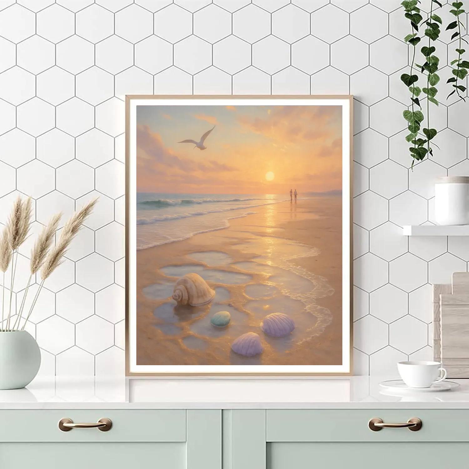 Beach Golden Low Tide painting number kit
