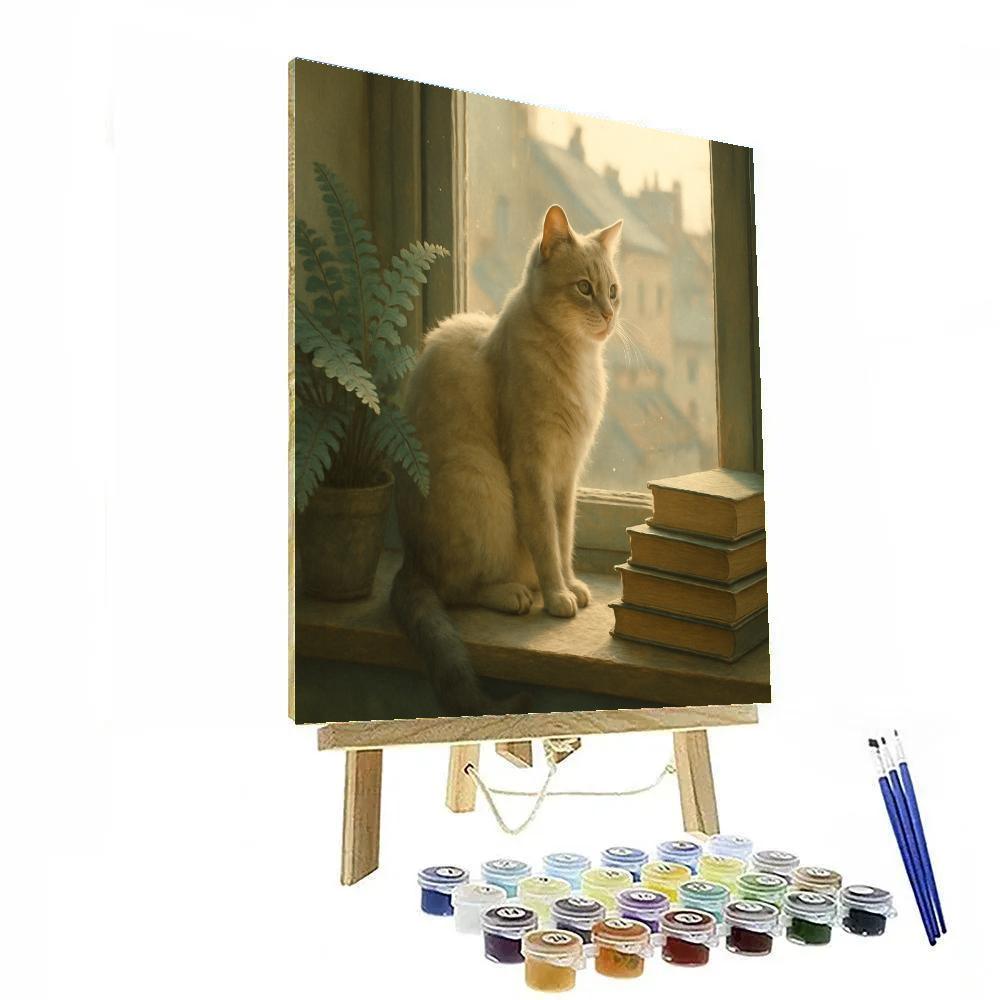 Cat Window Daydream Number painting